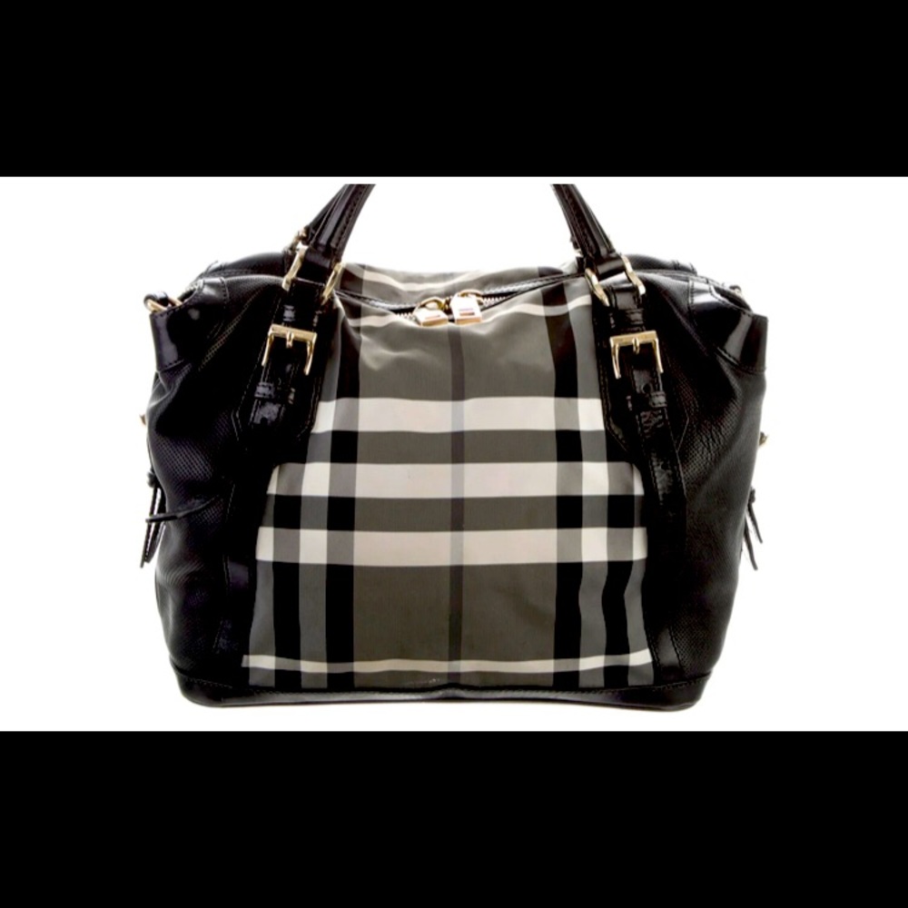 Authentic Large Burberry Beat Check Tote weekend bag travel bag